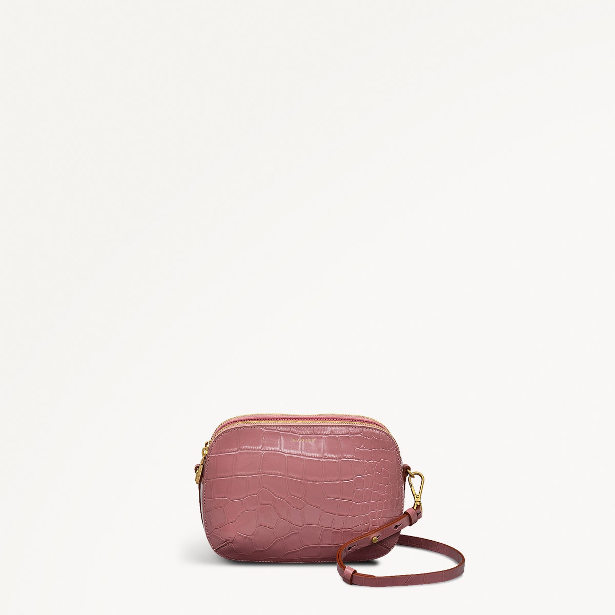 Dukes Place - Faux Croc - Medium Ziptop Cross Body Bag