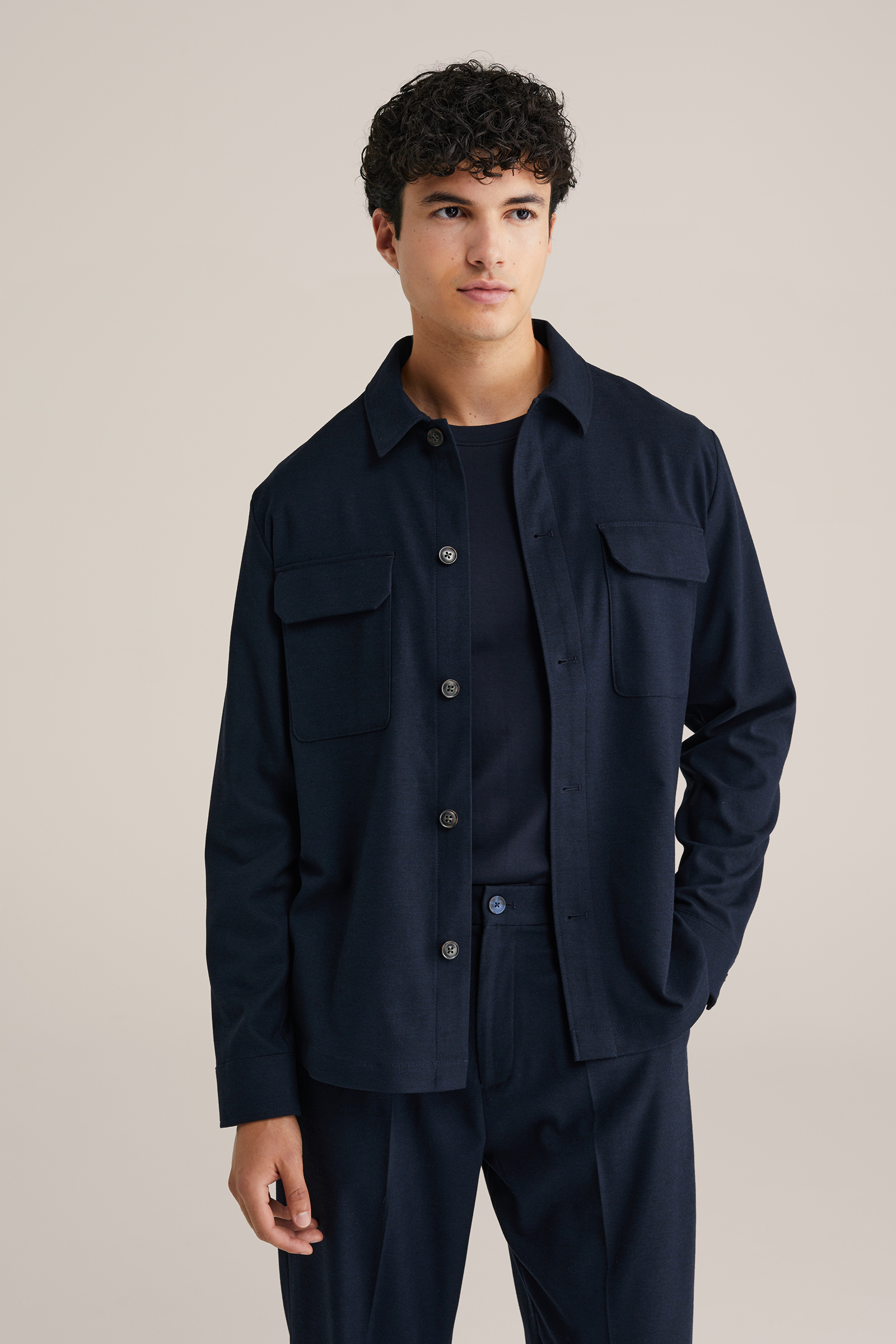 Heren Boxy fit flannel overshirt en loose fit chino