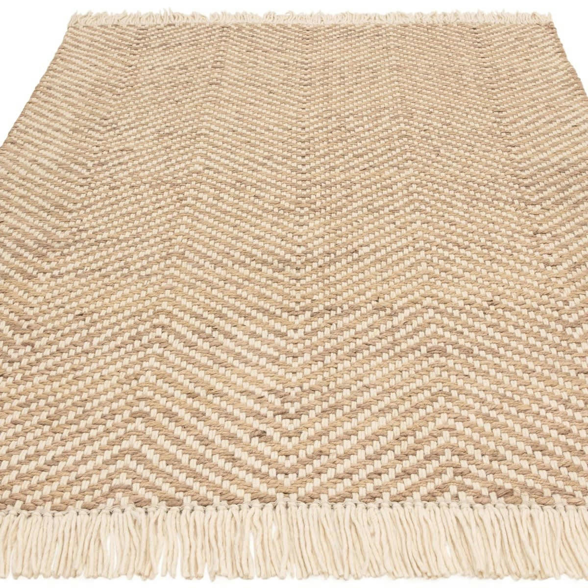 VIGA - Tapis de salon en jute beige 160x230 cm