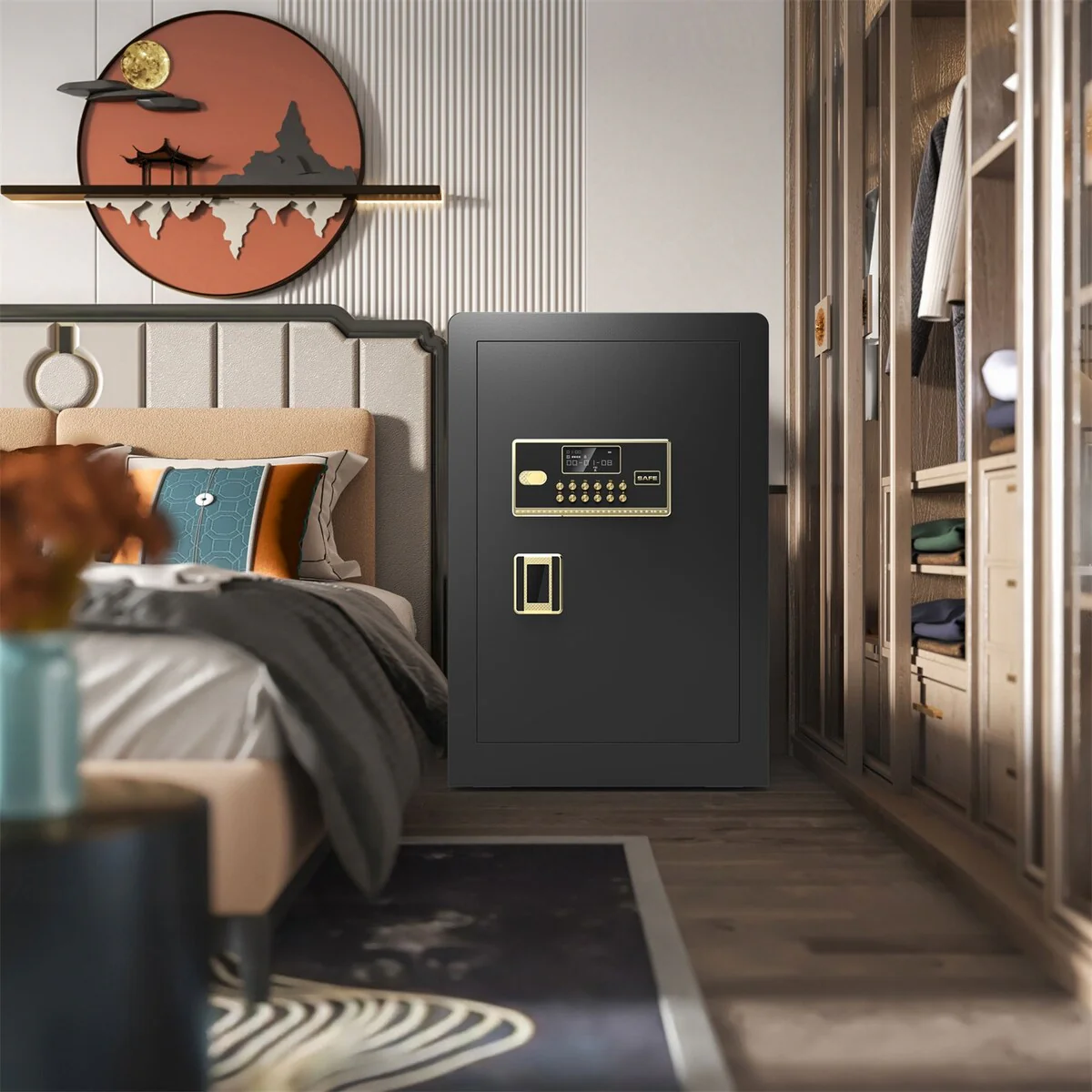 2.4 Cubic Feet Electronic Digital Security Safe With Keypad And Key For Home Office Safe Box,Black(H26.77*W15.75*D14.17)