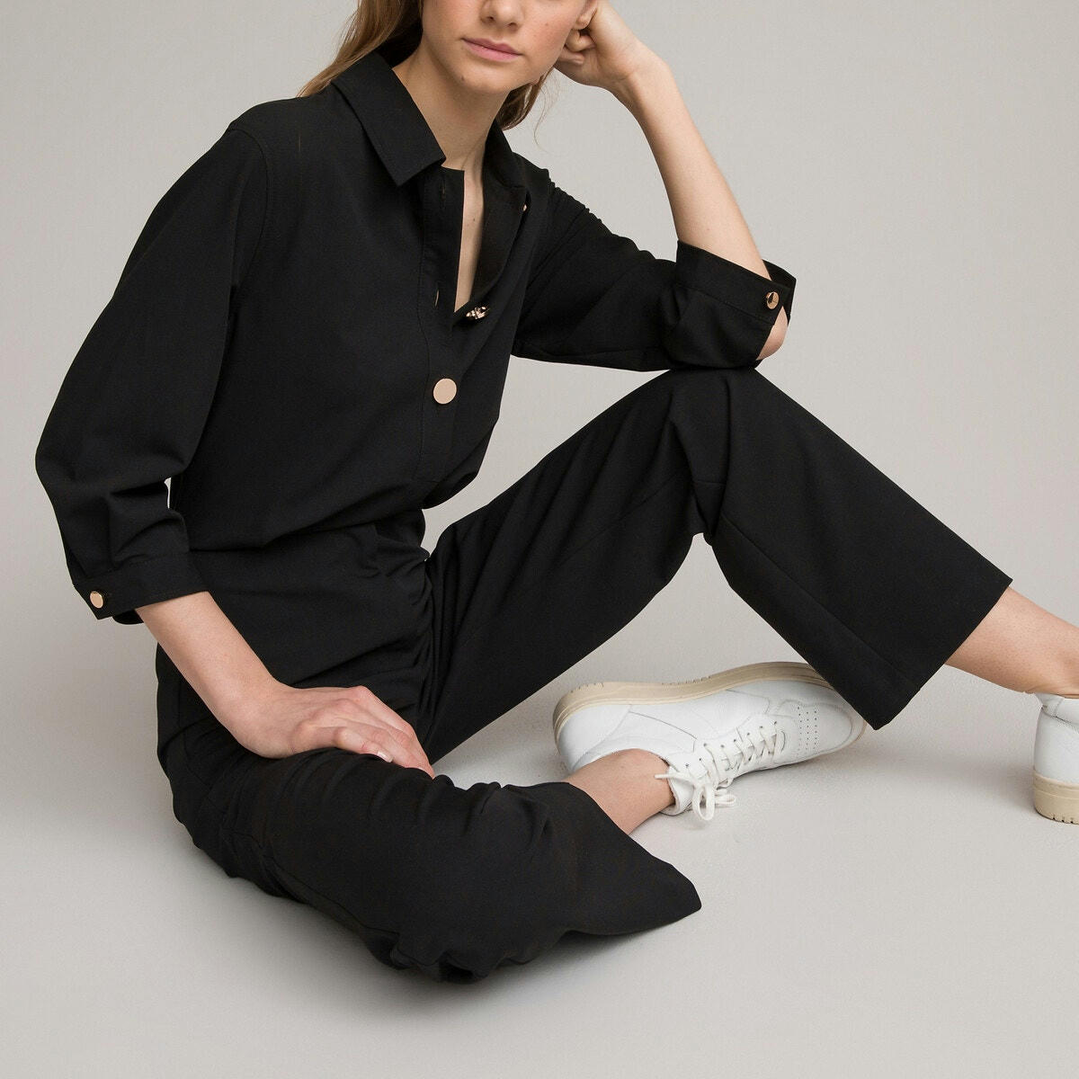 Combinaison pantalon, col chemise