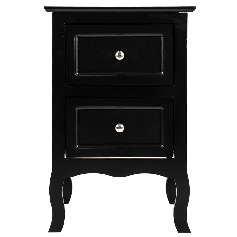 Country-style Wooden 2-drawer End Table Nightstand