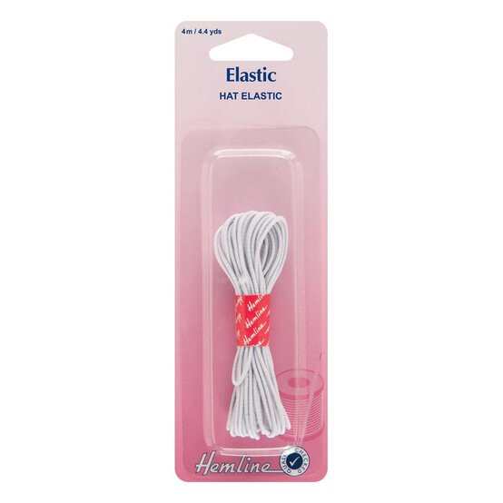 Hemline White Hat Elastic 4m