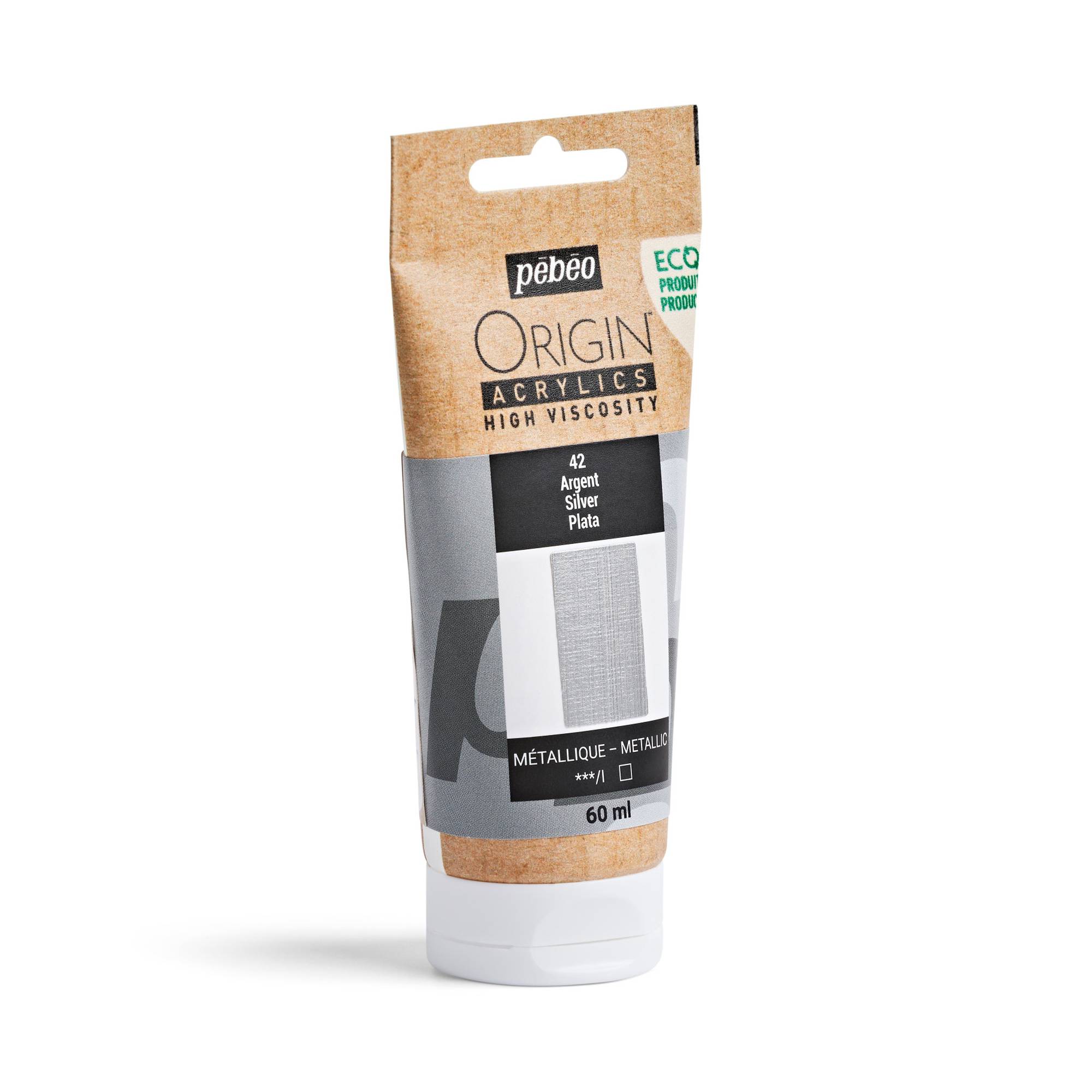 Pebeo Origin Silver Acrylic Paint 60ml
