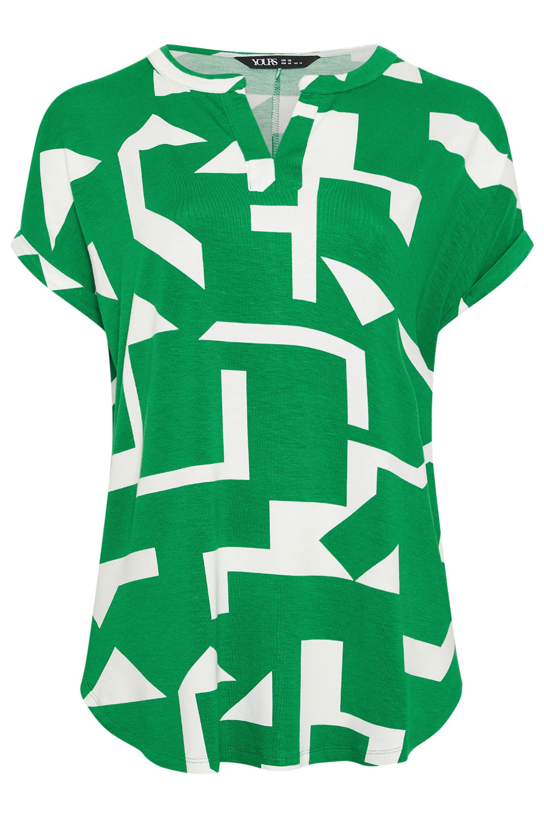 Yours Abstract Notch Neck Top