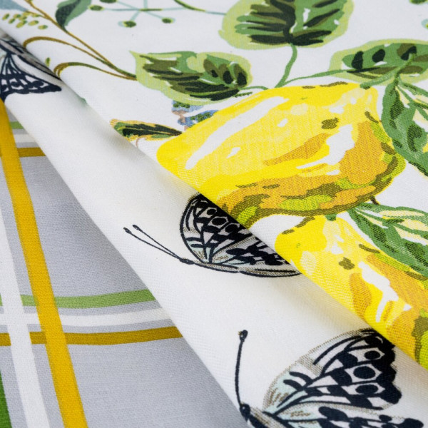 Komplet ścierek LEMON 50x75 - żółty wzór cytrynowy