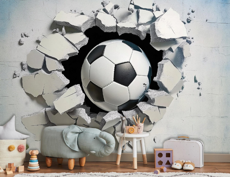 Fototapeta Młodzieżowa Dla Dzieci Chłopca Piłka 3D Tapeta Flizelina 250X175