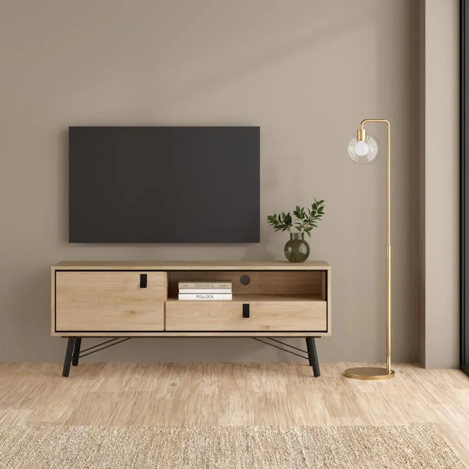 Tv-meubel Naturel/Zwart - 150x40x60cm - Ry