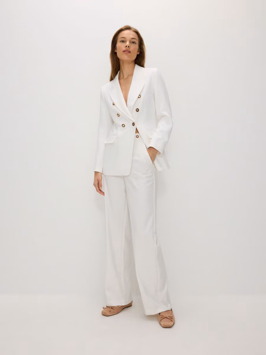 Viscose Blend Double-Breasted Blazer