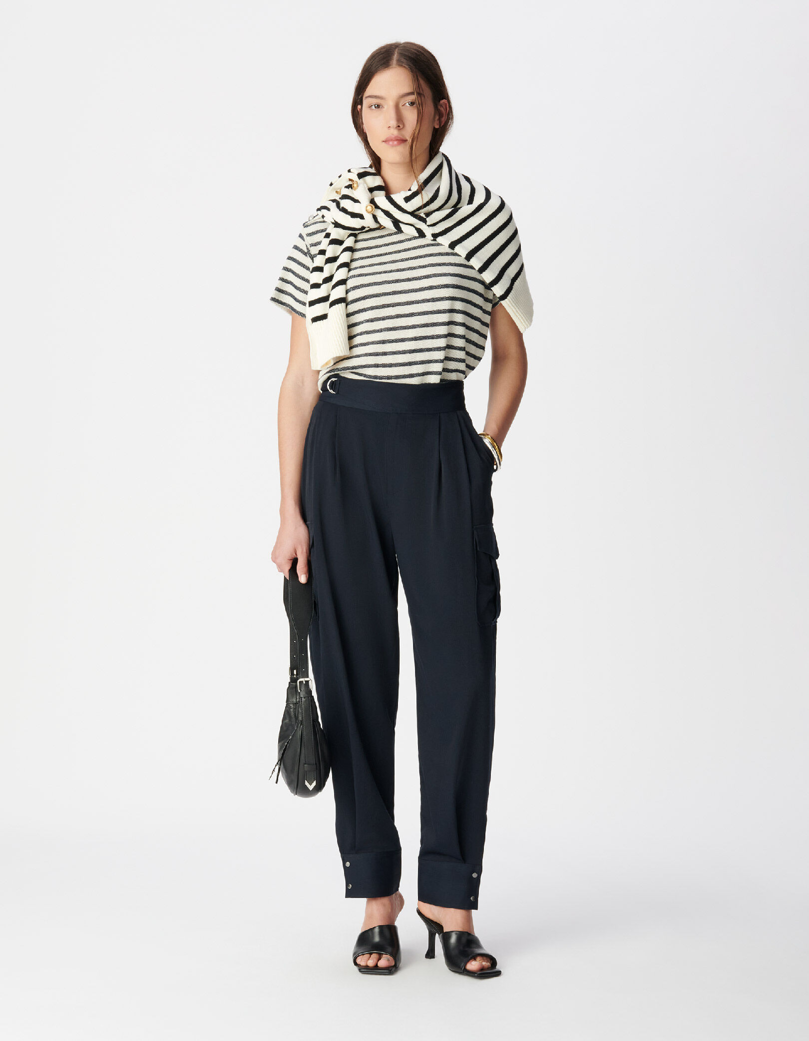 Pantalon ballon marine poches battle Femme