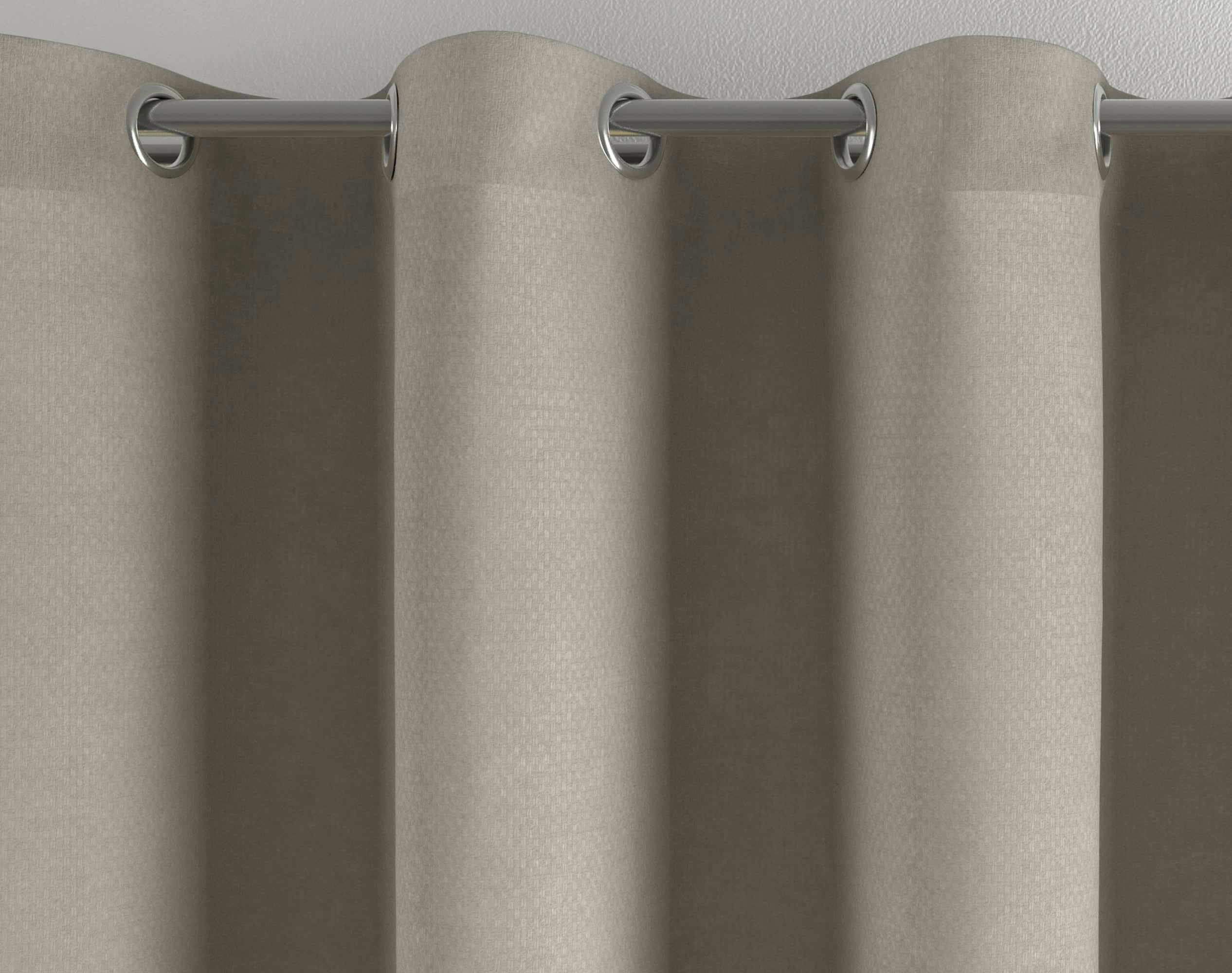 ALASKA - Rideau à l'unité monté sur œillet 140x260 en polyester gris