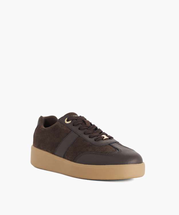 Ensemble Brown - Leather-Suede Platform Sneakers
