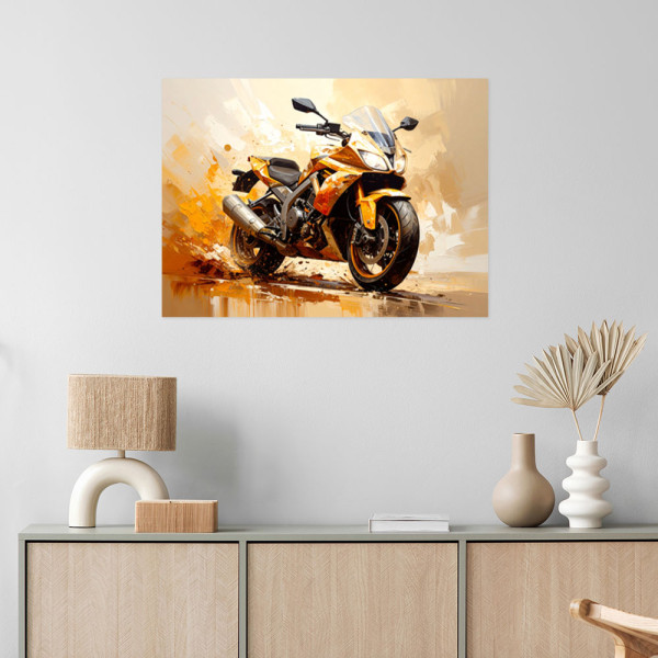 Naklejka na ścianę do salonu sypialni Feeby Motocykl Ścigacz Sportowy 30x20