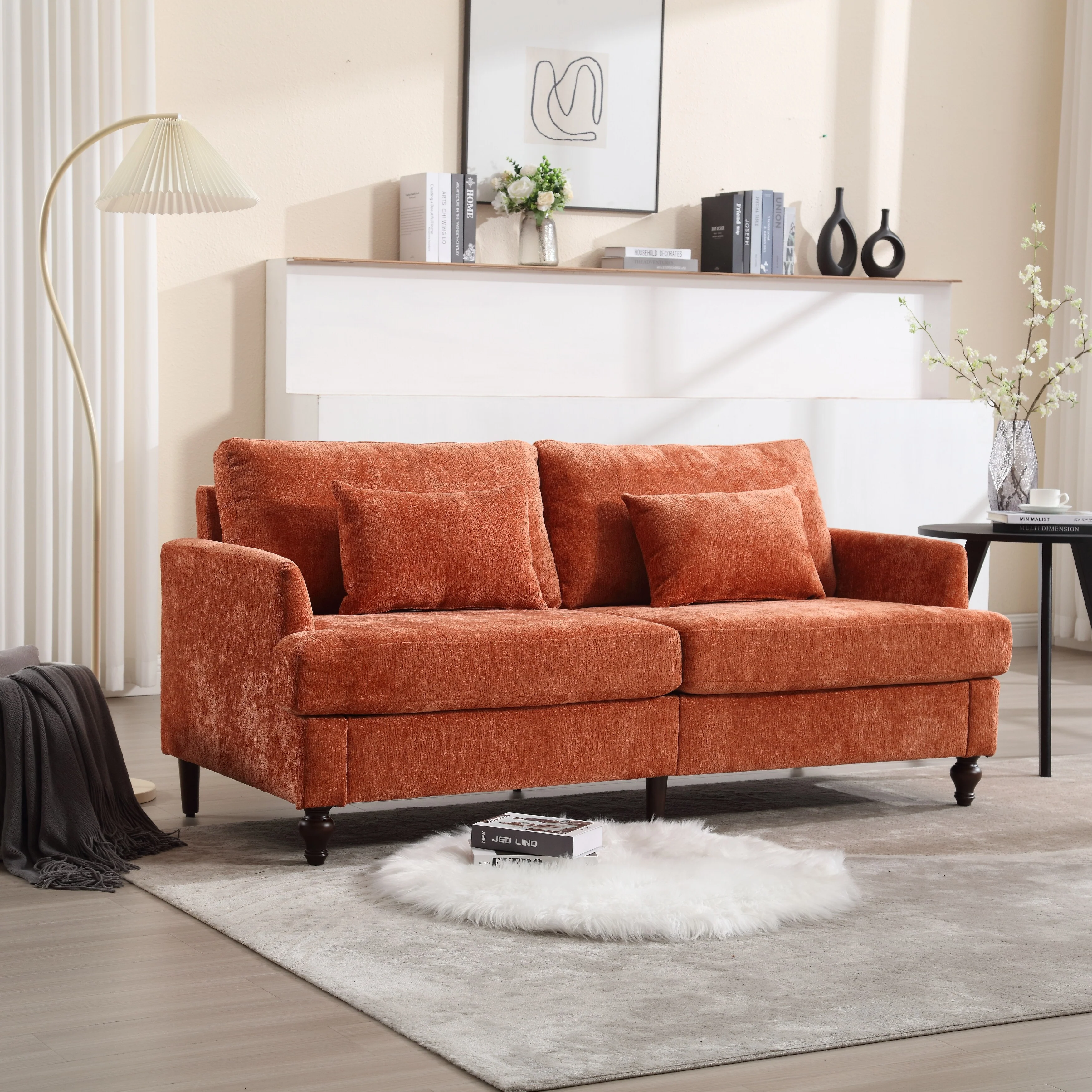 2-Seat Upholstered Loveseat Sofa Couch With Deep Seats,Multi-scene Use