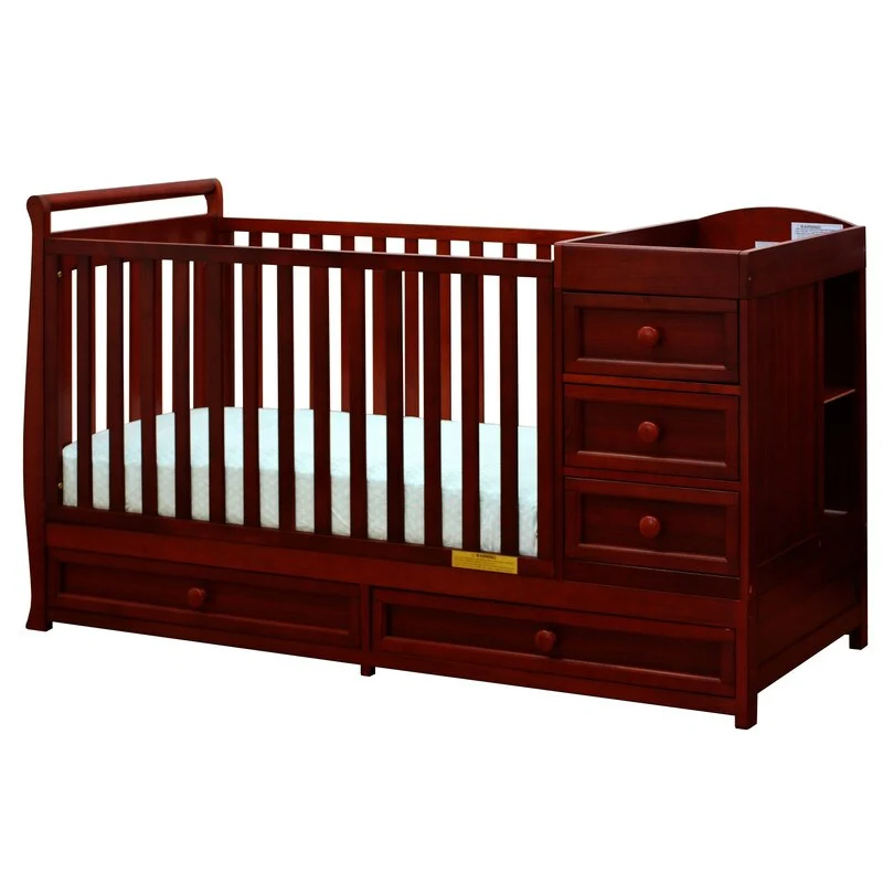 Mikaila Daphne 2-in-1 Crib and Changer Cherry