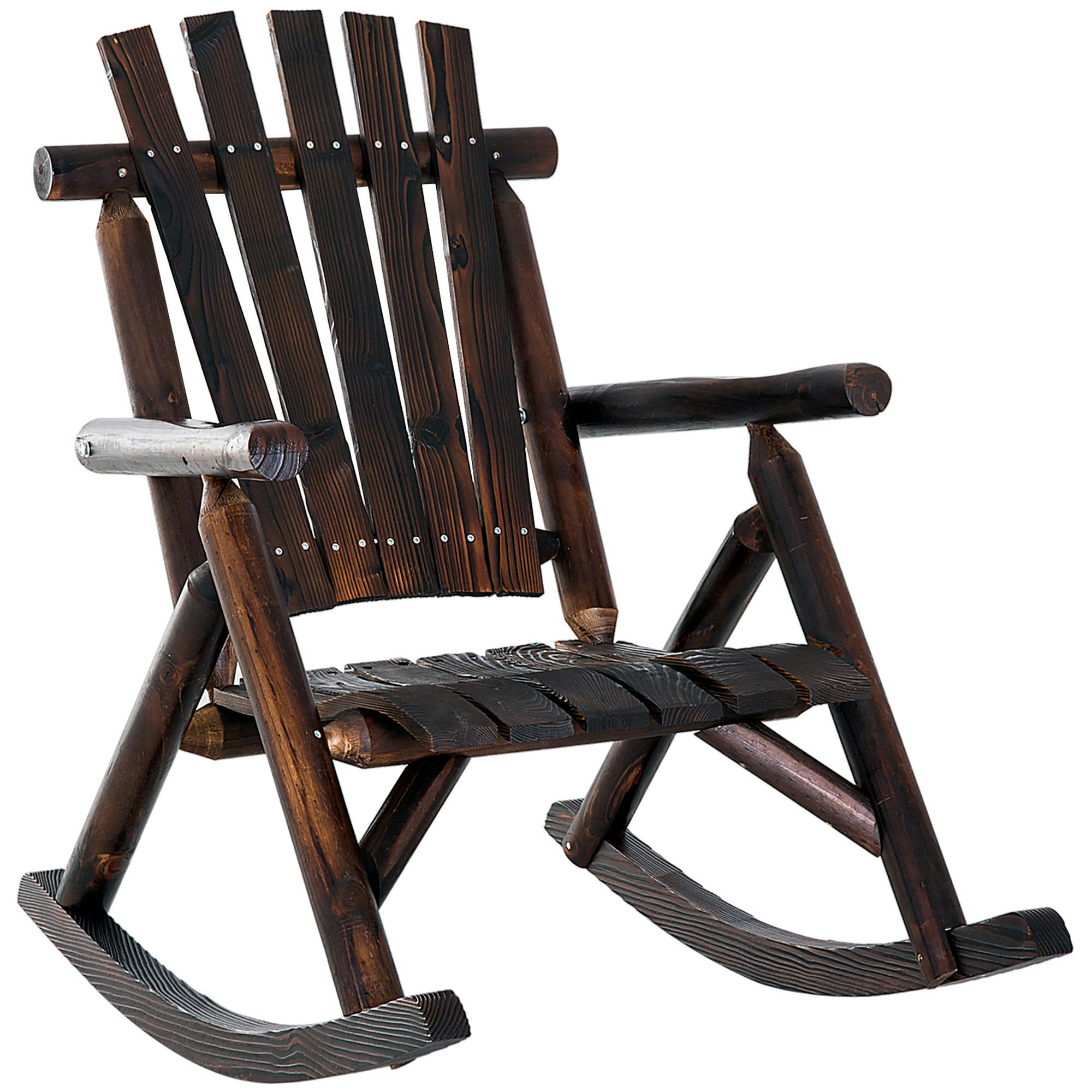 - Fauteuil de jardin Adirondack à bascule sapin traité carbonisation