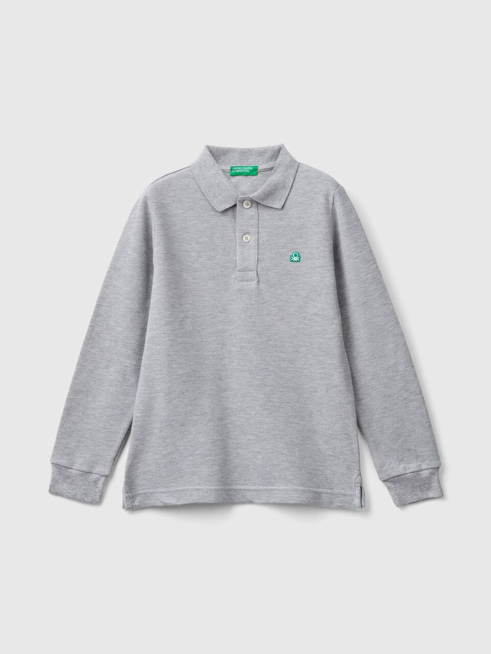 Long sleeve polo in cotton