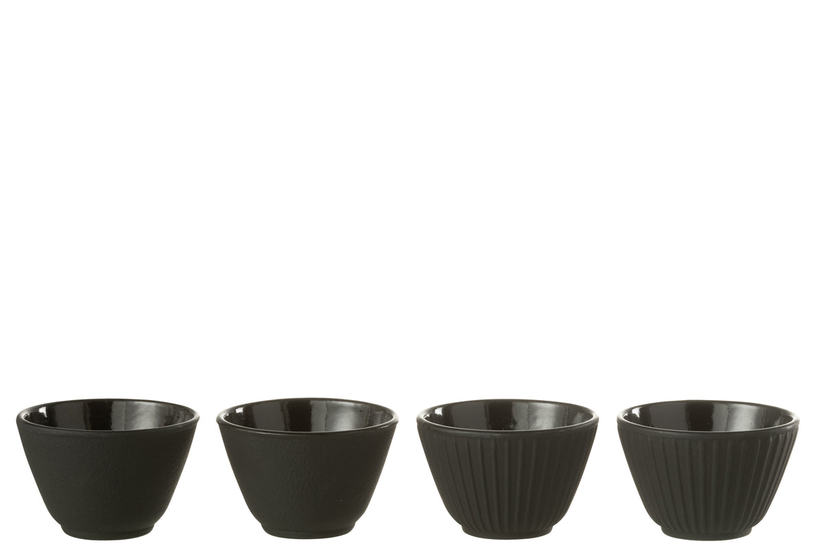 J-Line theemok - metaal - zwart - 2 dozen van 2 stuks