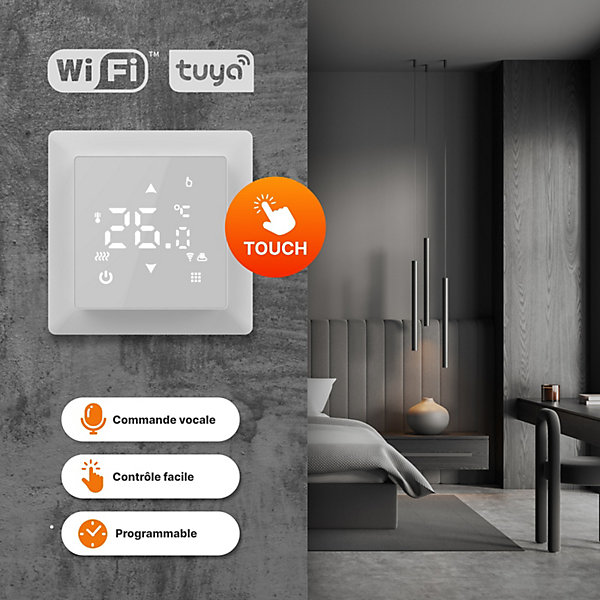 Chauffage au sol électrique WARMON ULTRA 200 W/m²   Thermostat TS 100 Smart WiFi Tactile noir - 1,5 m²