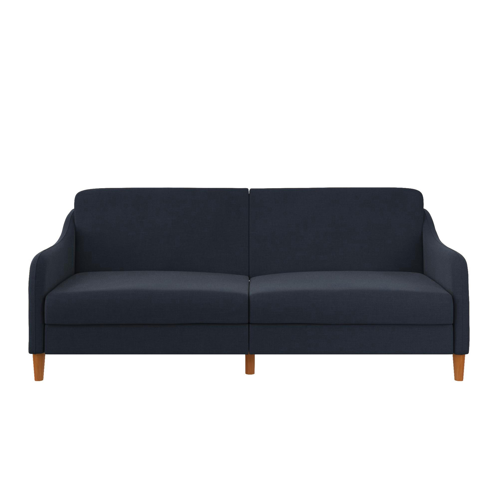 JASPER - Canapé lit 3 places en lin bleu marine