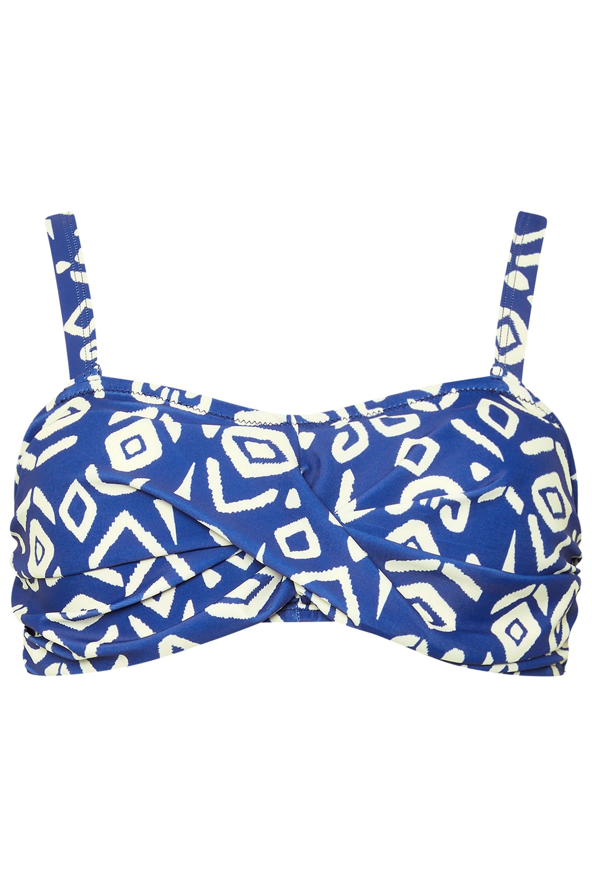 M&Co Ikat Print Bandeau Bikini Top