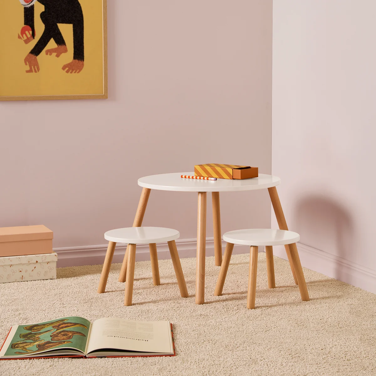 Kids Concept - Tisch und Hocker, weiß