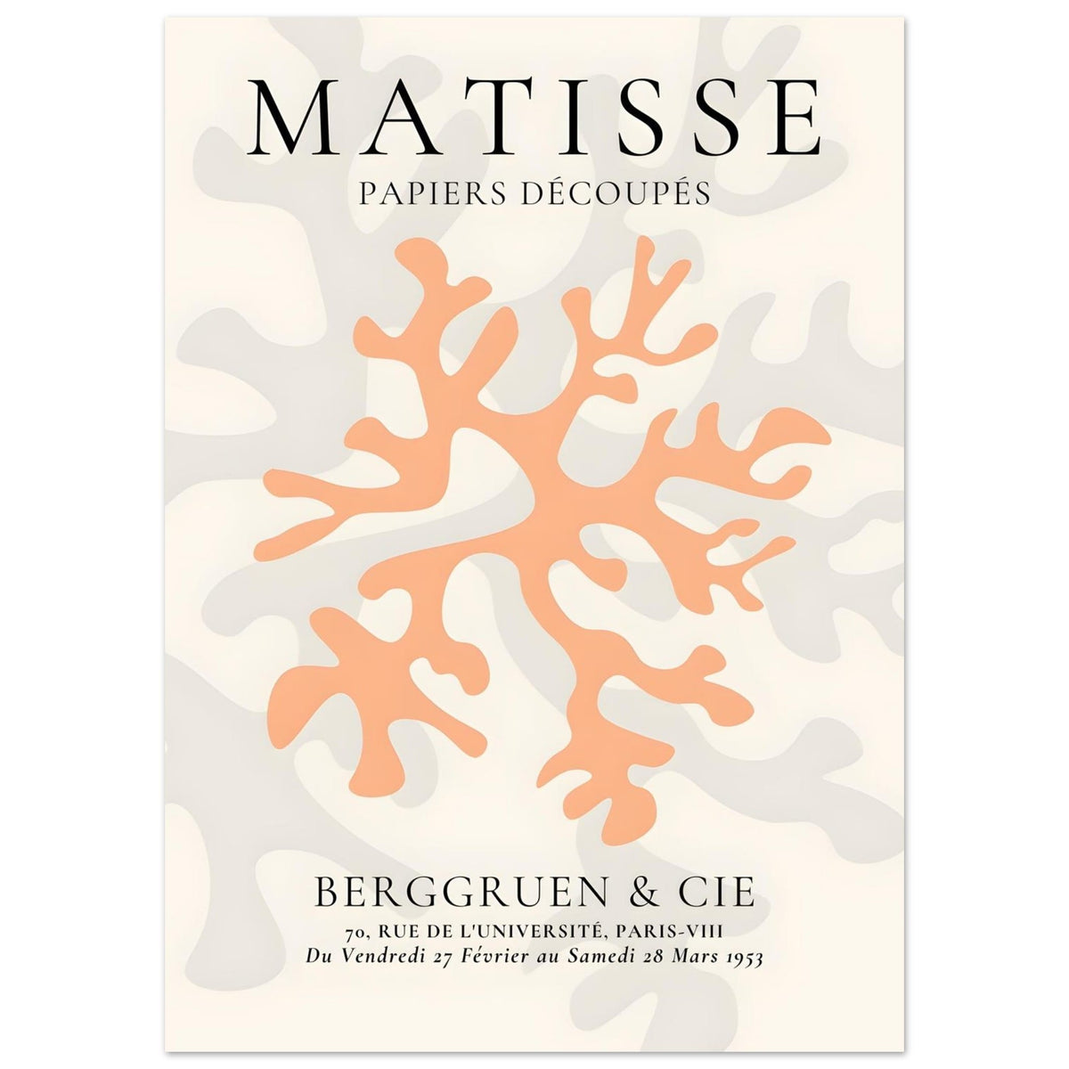 Artfulprints Poster Matisse – Orange coral  - 50x70 cm - Oranje