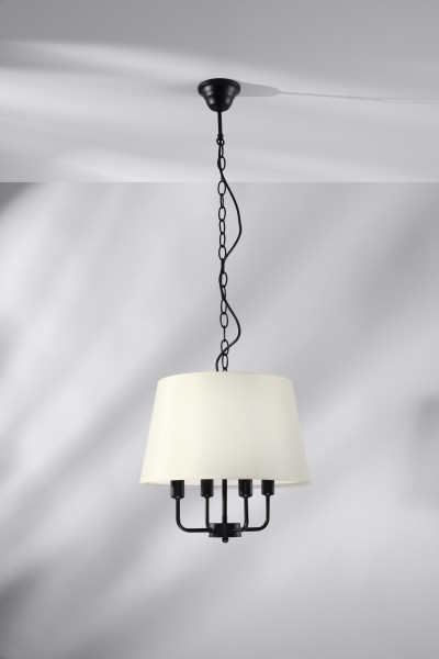 Lampa wisząca czarna-ecru PASTERI 4xE14x40W wym: 110x37x37 cm Candellux