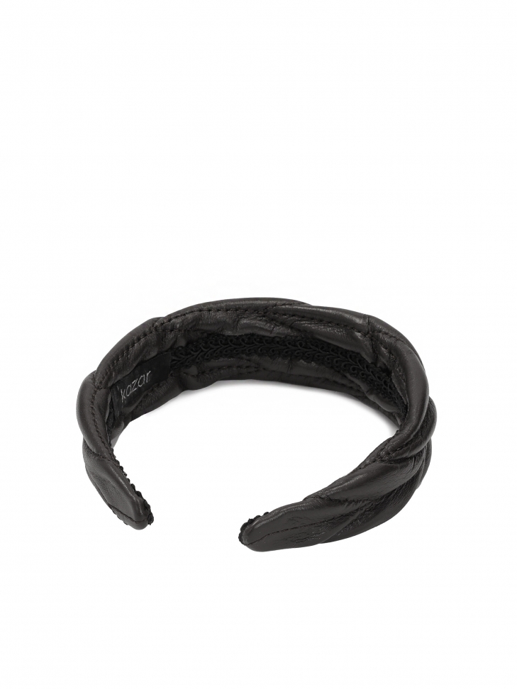 Black leather headband