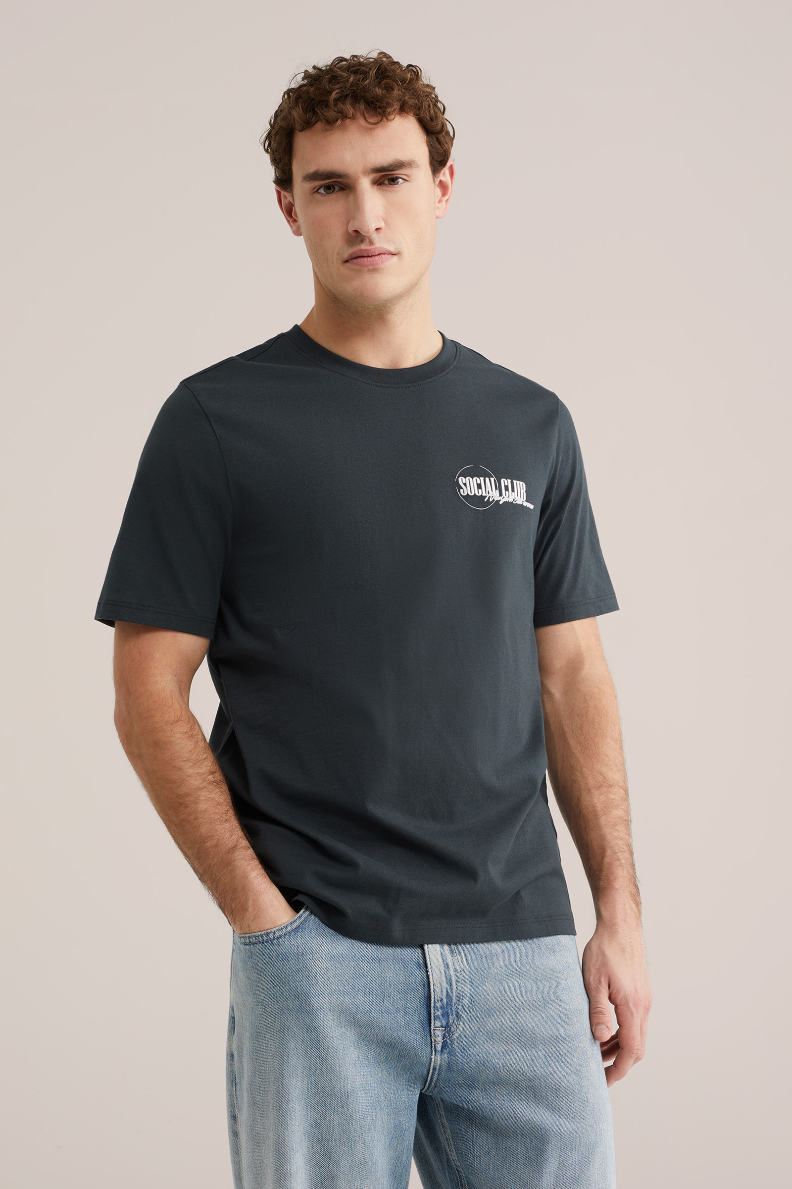 Heren regular fit T-shirt met print