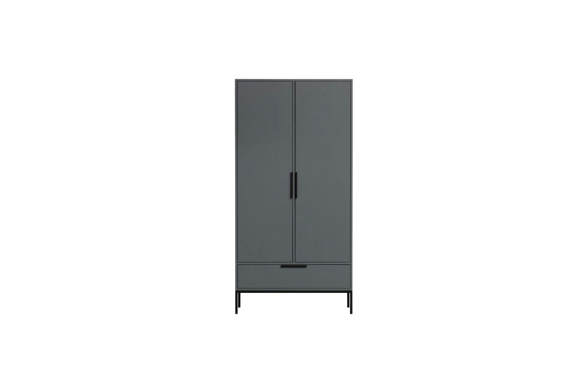 ADAM - Armoire 2 portes en bois gris