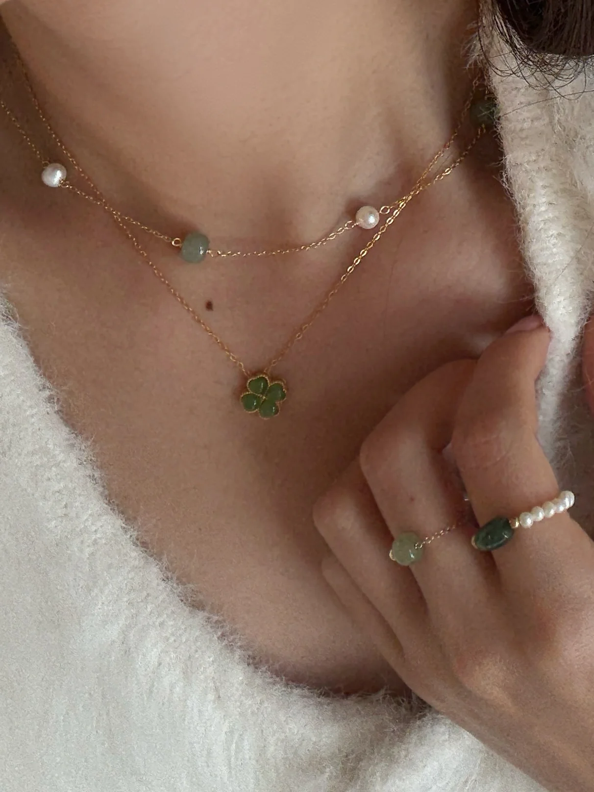 Jardin — Green Jade Pendant Necklace