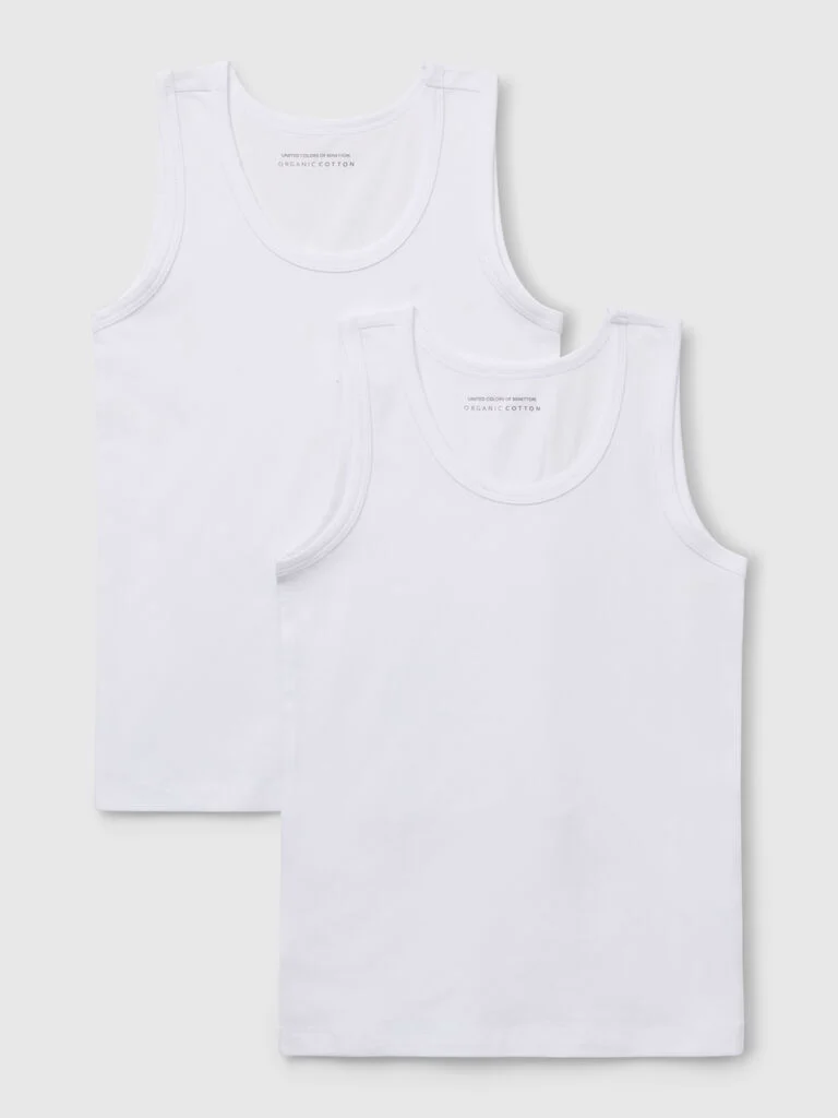 Two tank tops in stretch organic cotton