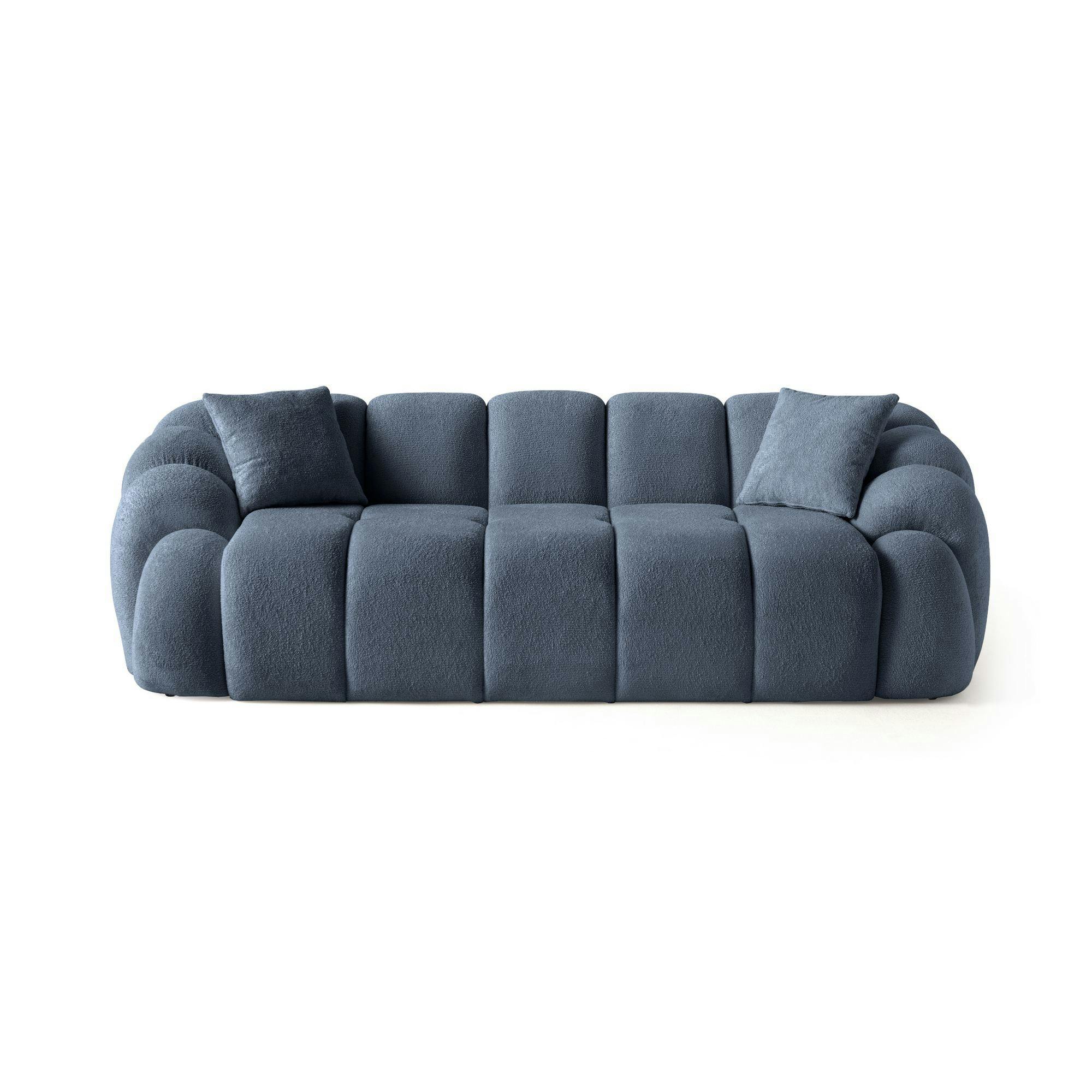 Canapé 3 places bleu design arrondi ONDA