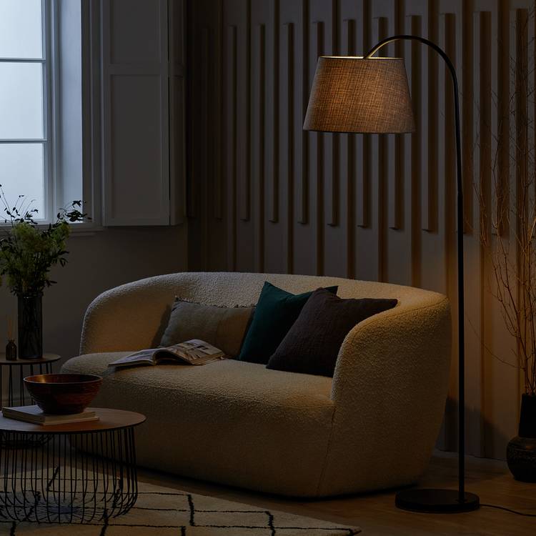 Habitat Arc Metal Floor Lamp - Black & Grey