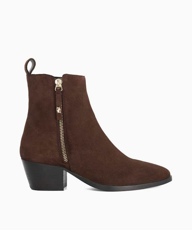Paxy Brown - Suede Heeled Ankle Boots