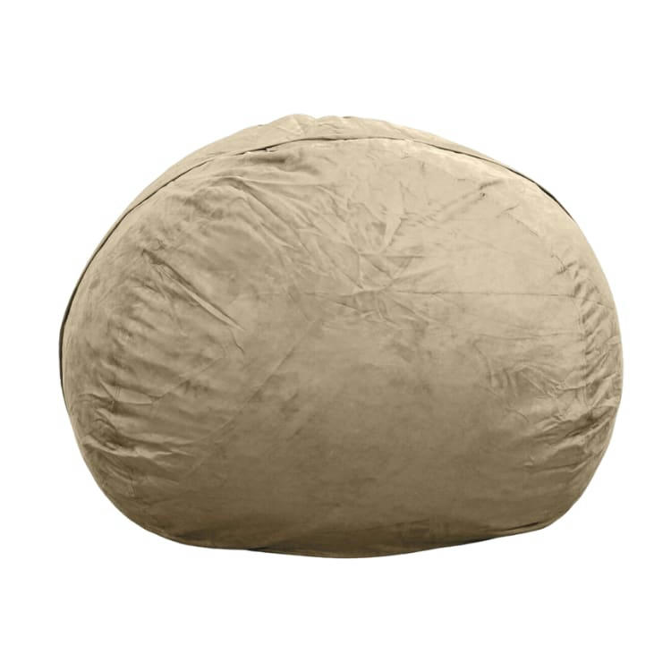 - Pouf Géant Microsuède Beige 180 cm