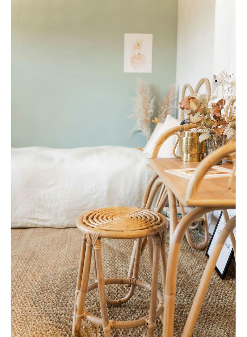 JUNE - Tabouret rotin 4 pieds