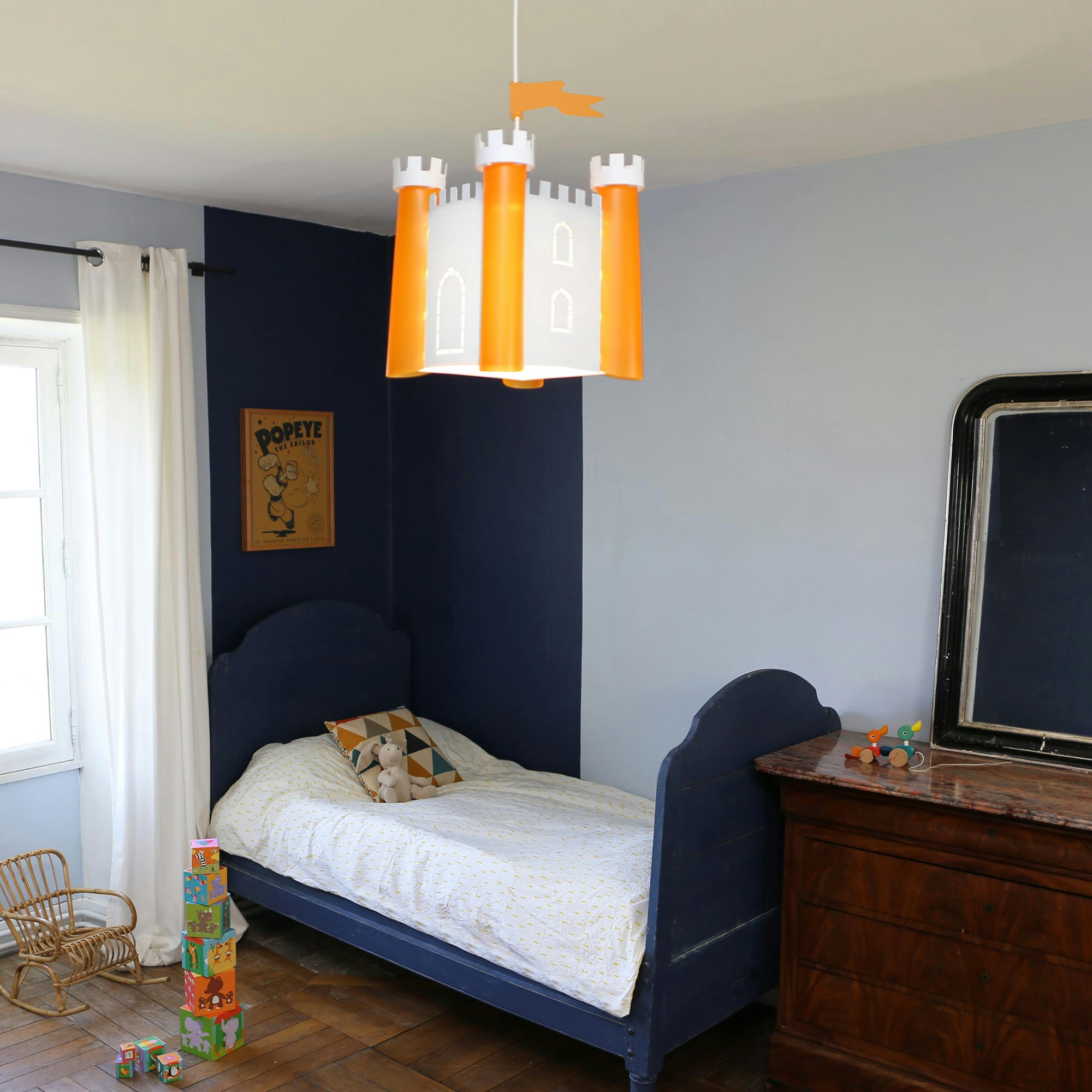 - Suspension enfants Château-fort Orange 30cm