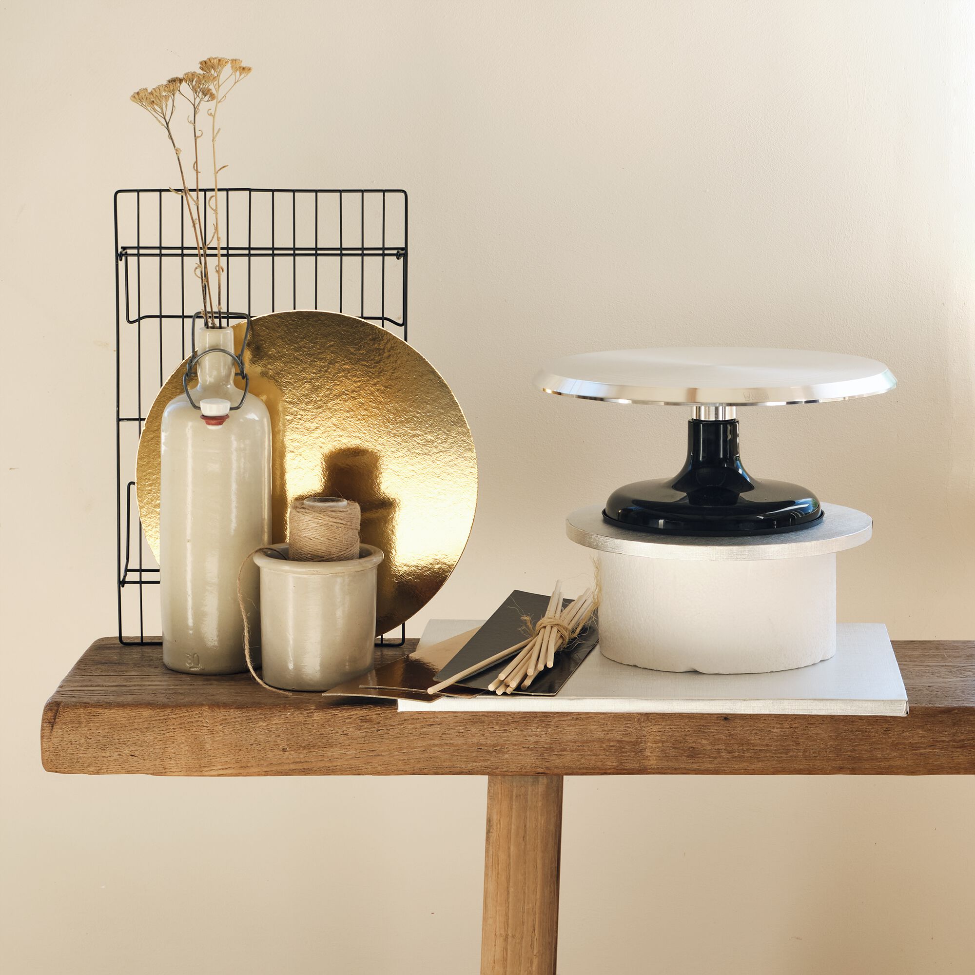 PATISDECOR - Lot de 12 renforts à pièce montée en bois L30 cm - naturel