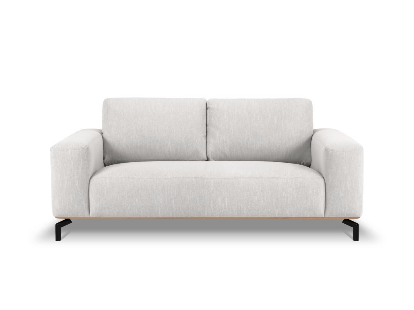 MARC - Canapé 2 places en Tissu Structurel Gris Clair