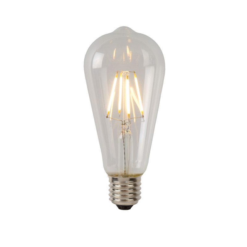 Ampoule transparente à filament LED E27 5 W Ø 6,4 cm dimmable LUCIDE