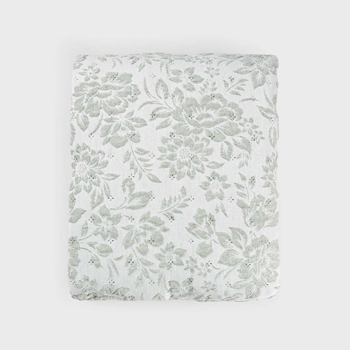 Narzuta CLARO żakardowa w kwiatowy wzór pistacjowa 200x220 cm