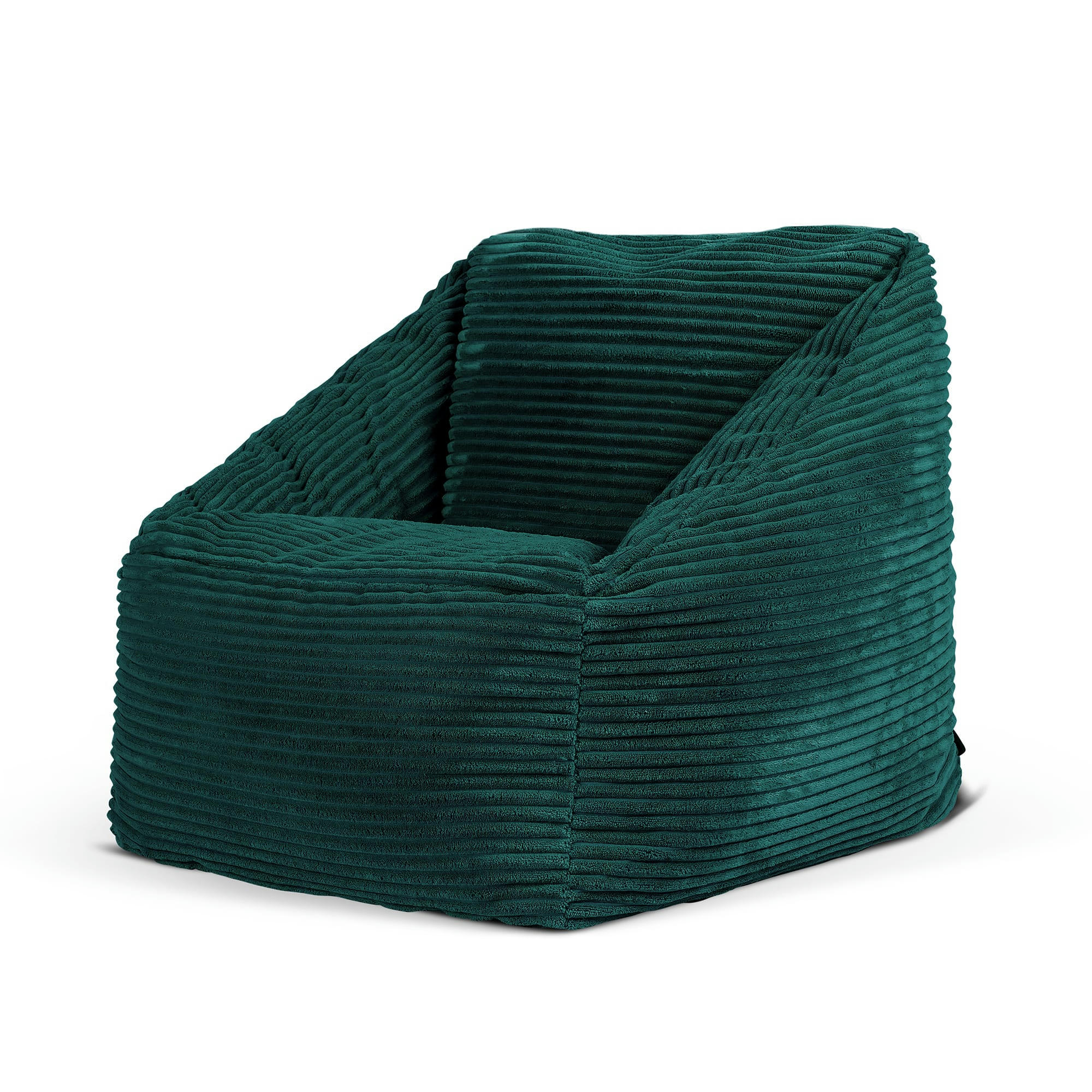 MORGAN - Pouf enfant velours côtelé bleu canard