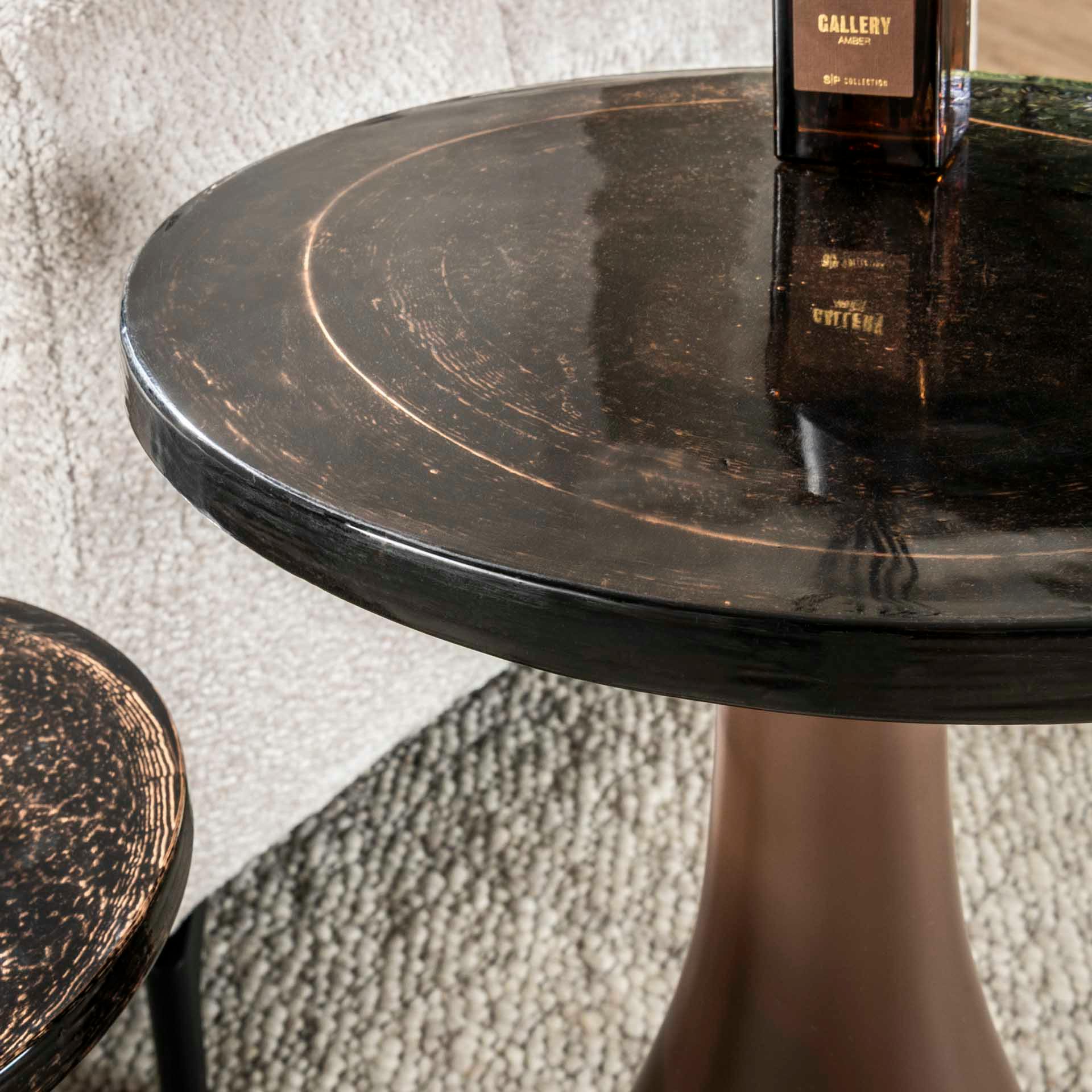 Table d’appoint en verre – cuivre antique, 45 cm LAGUNA