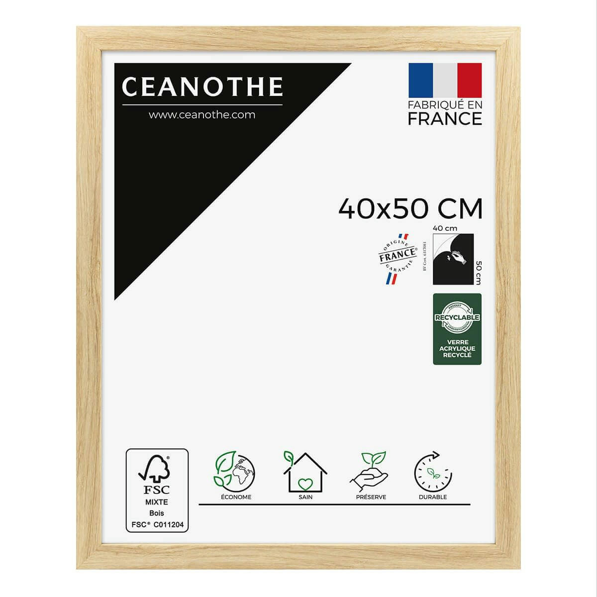 ETERNEL - Cadre photo design bois clair 40x50 cm bois reconstitué fsc