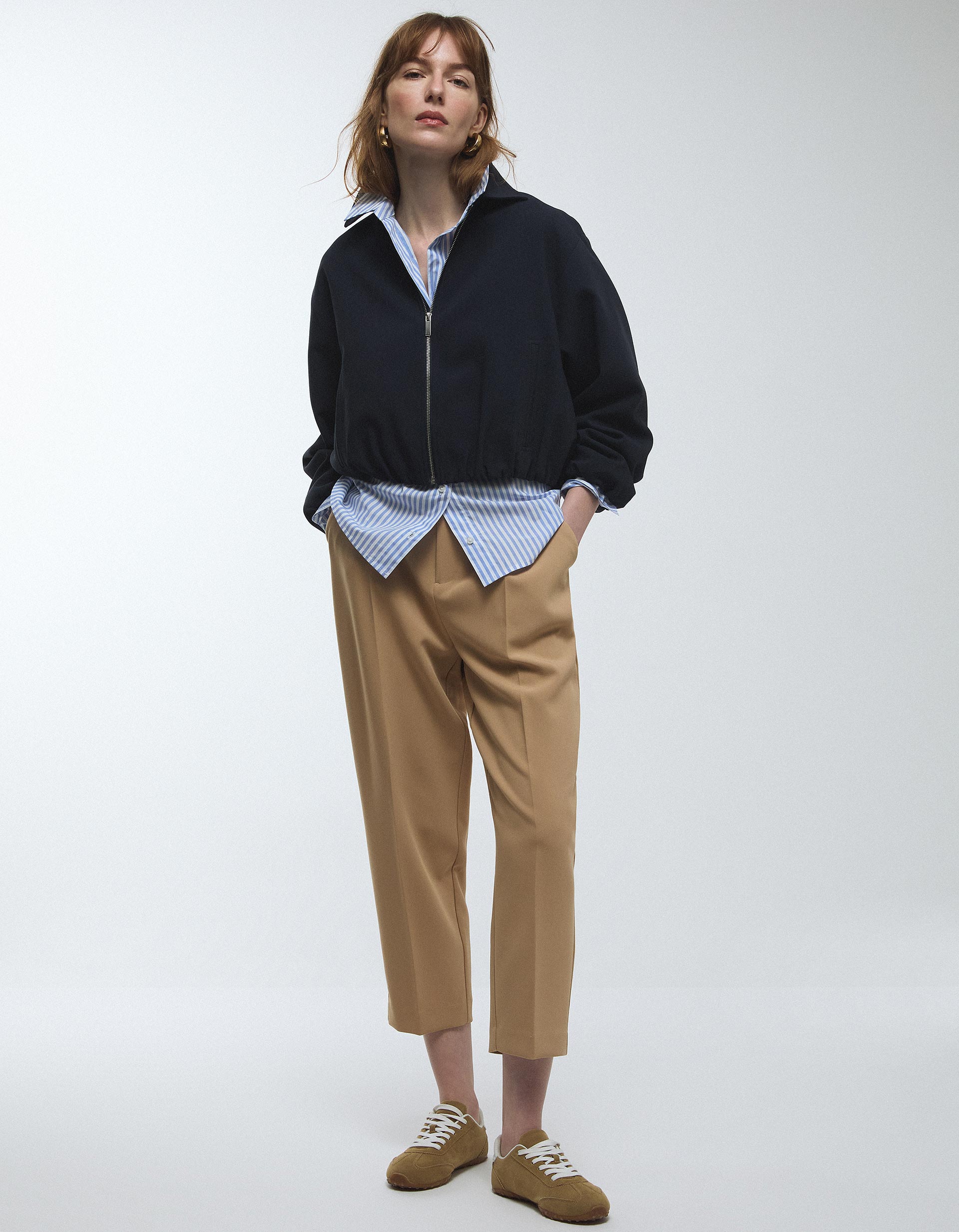 Casaco Bomber, Mulher, Azul Escuro