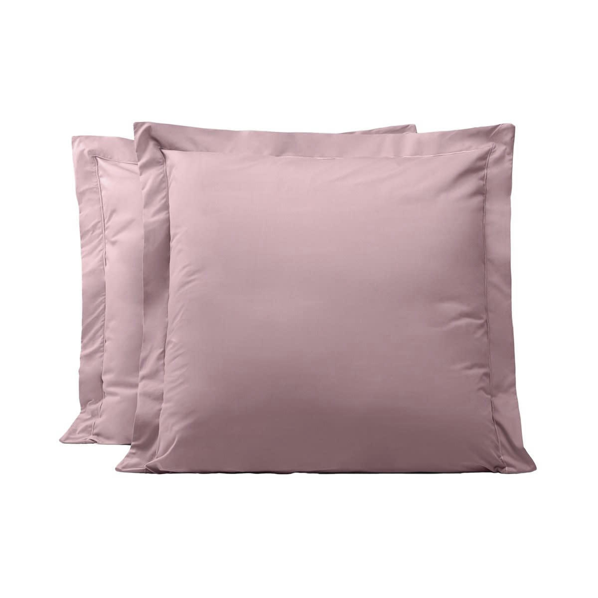 - Lot de 2 taies d'oreillers en percale de coton violet 65x65 cm
