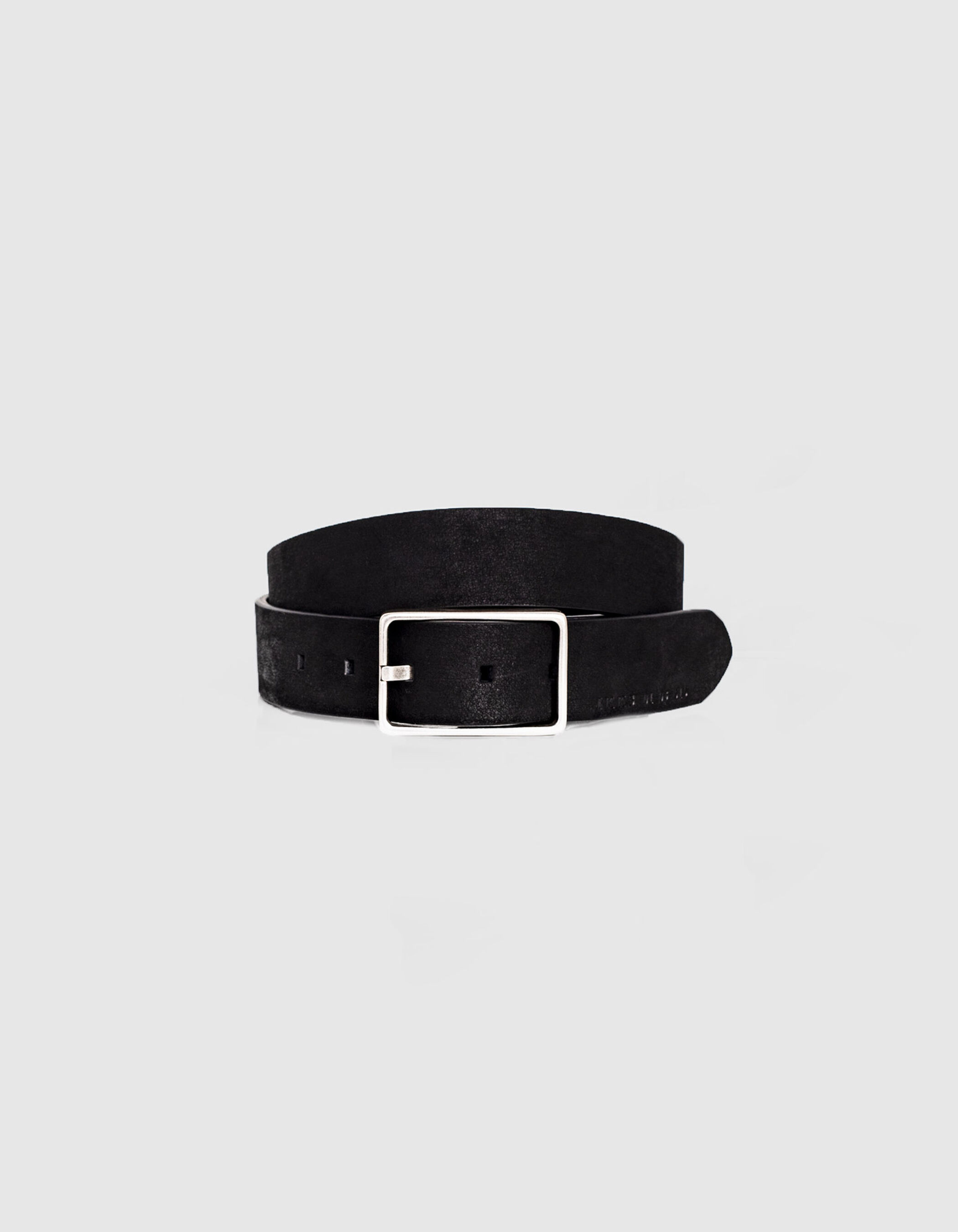 Ceinture noire en cuir nubuck Homme