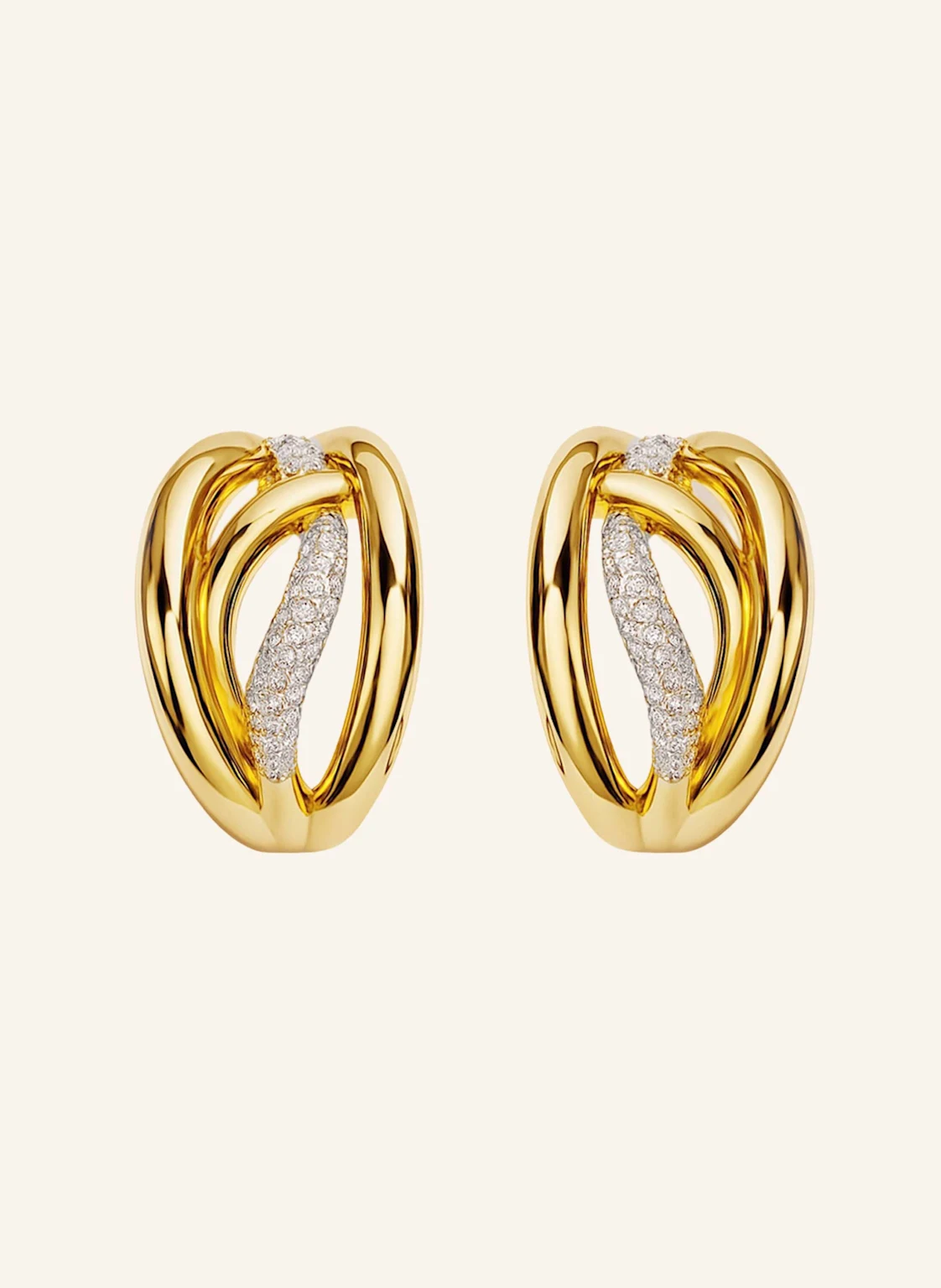 YOJ Ohrstecker BAREL PAVE MIDI HOOP EARRINGS by GLAMBOU
